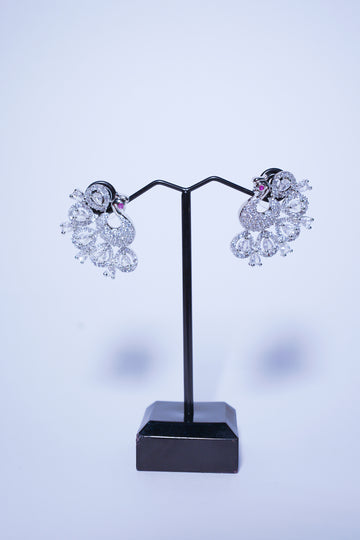 Peacock Stud with American Diamonds