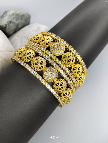 Traditional Bangles pair with Beautiful karay Gold & Silver