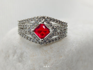 Red Ruby Zircon ring