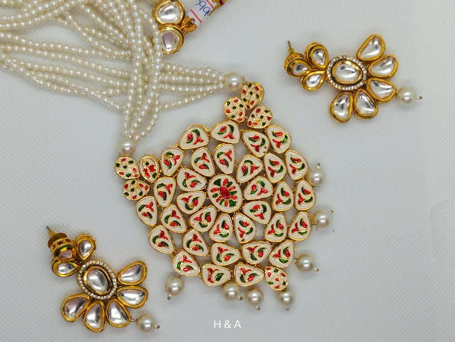 Kundan Pearl Mala necklace